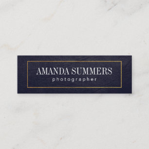 Distress Blue Gold Border Mini Business Card