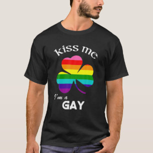 Distress Kiss Me I'm A Gay Shamrock St. Patrick's T-Shirt