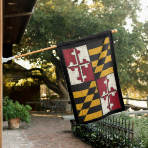 Distress Maryland State Garden Yard House  Flag