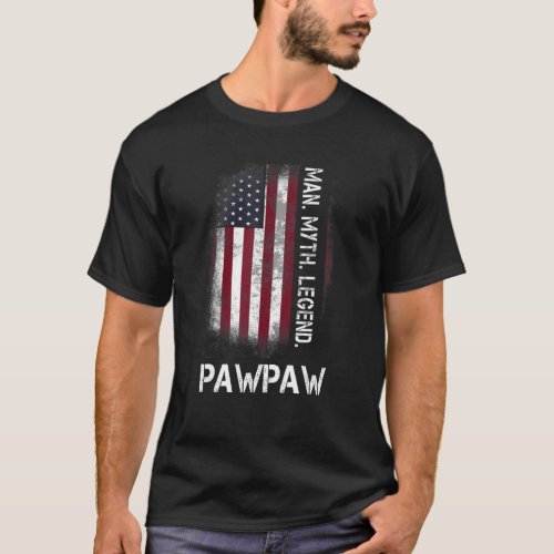 Distress Pawpaw Man Myth Legend Grandpa Vintage Fl T_Shirt