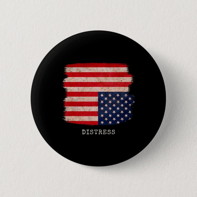 Distress Upside Down American Patriotic 4th July D Button (Front)