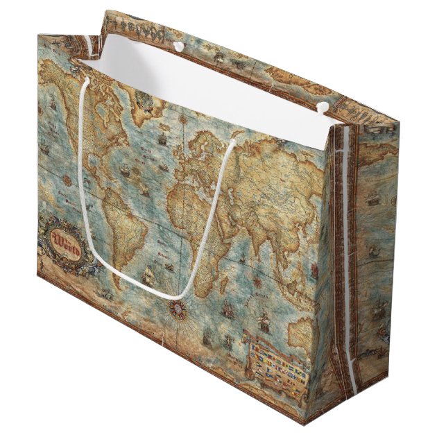 thumbnail image 2 of Retro Vintage World Map Art Style Gift For Geography Teacher Throw... 2 of 11