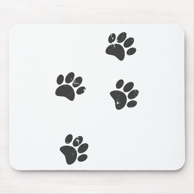 Distresse Dog Paw Tracks Mouse Pad (Front)