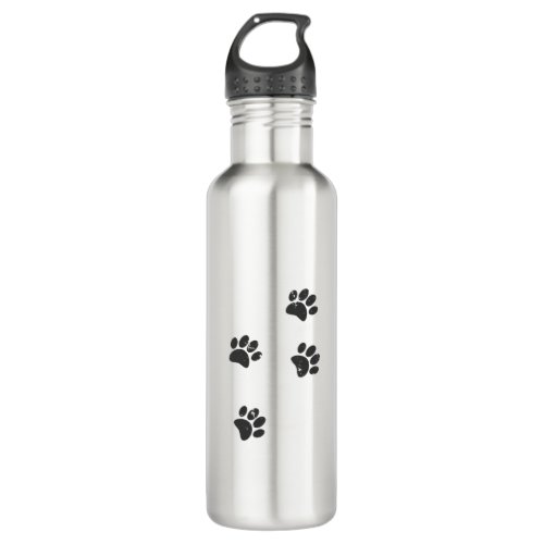 Distresse Dog Paw Tracks Stainless Steel Water Bottle