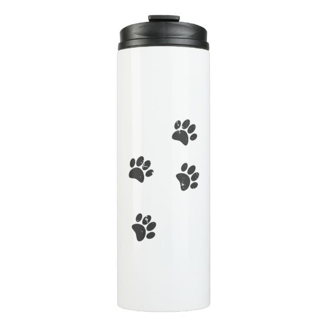 Distresse Dog Paw Tracks Thermal Tumbler (Front)