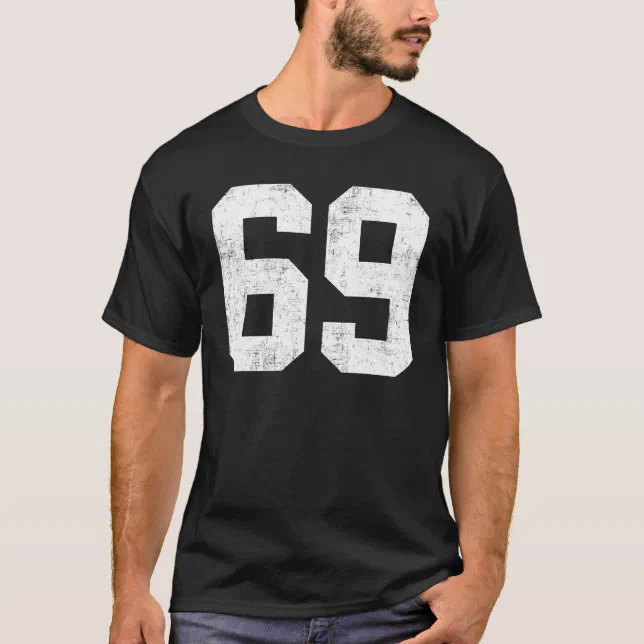 Distressed 69 Sport Number T-Shirt | Zazzle