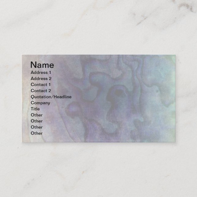 Distressed Abalone Business Card (Front)