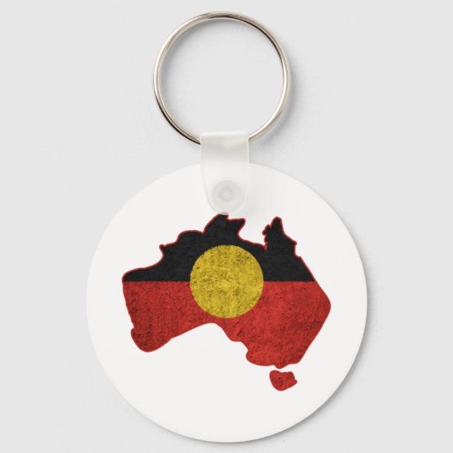 Distressed Aboriginal Flag  Keychain (Front)
