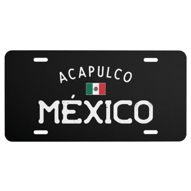 Distressed Acapulco México (Mexico) License Plate (Front)