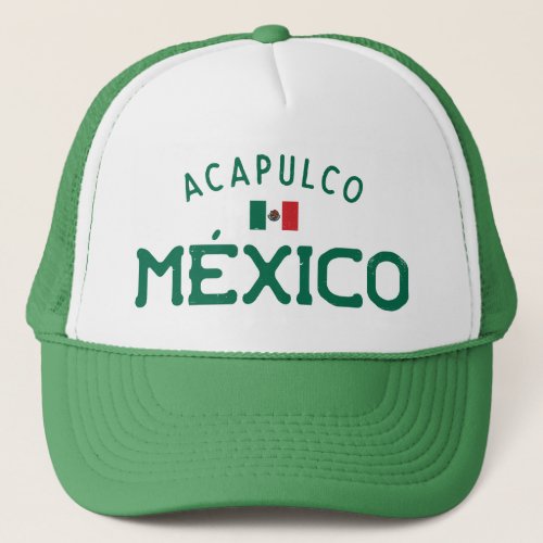 Distressed Acapulco Mxico Mexico Trucker Hat
