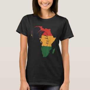 Distressed African Map With Afro Queen In Africa F T-Shirt