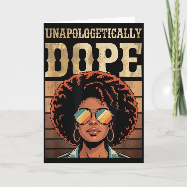 Distressed Afro Black Pride Unapologetically  Card (Front)