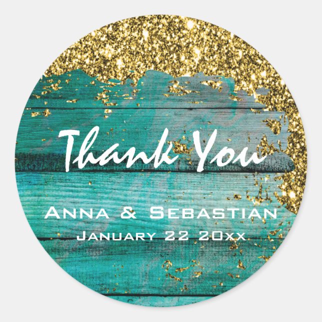 *~* Distressed Aged Wood Glitter AP49 Generic Classic Round Sticker (Front)