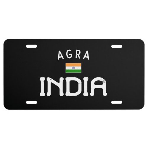 Distressed Agra India License Plate