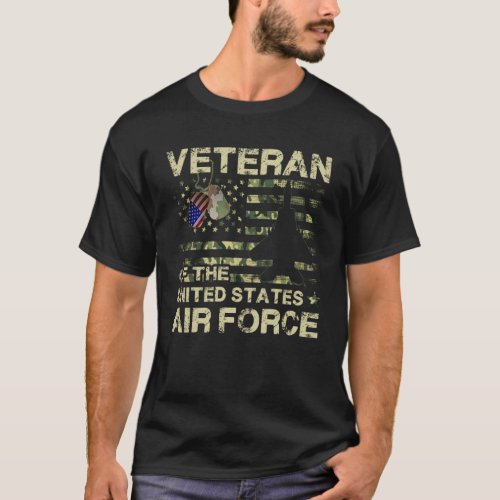 Distressed  Air Force US Camouflage T_Shirt