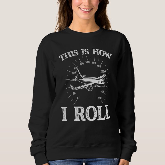 Distressed Airplane Aircraft Pilot Flying Plane Av Sweatshirt (Front)