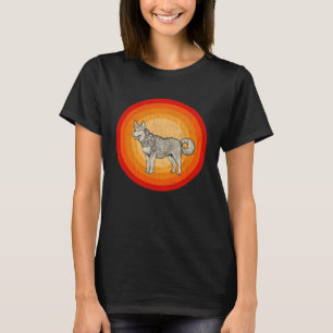 Distressed Alaskan Malamute Dog Retro Style T-Shirt