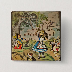 Distressed Alice and Friends Cover Button