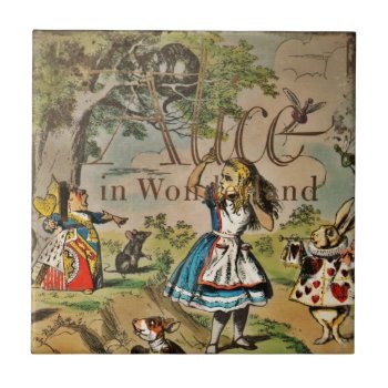 Distressed Alice And Friends Cover Tile by dmorganajonz at Zazzle