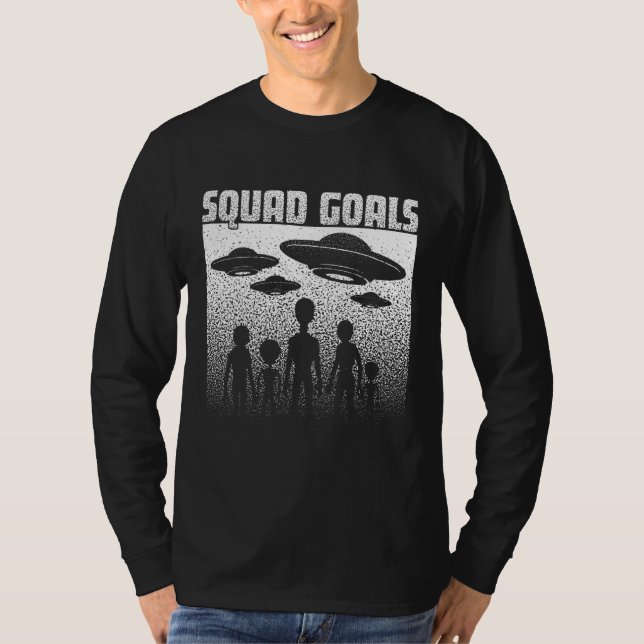 Distressed Alien Squad UFO Abduction Invasion T-Shirt (Front)
