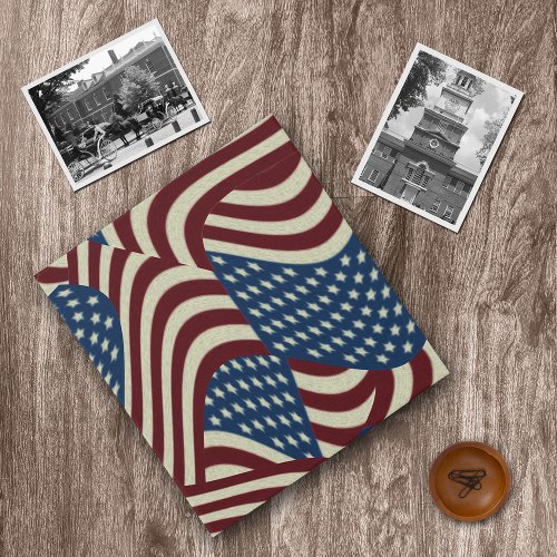 Distressed American Flag 3 Ring Binder