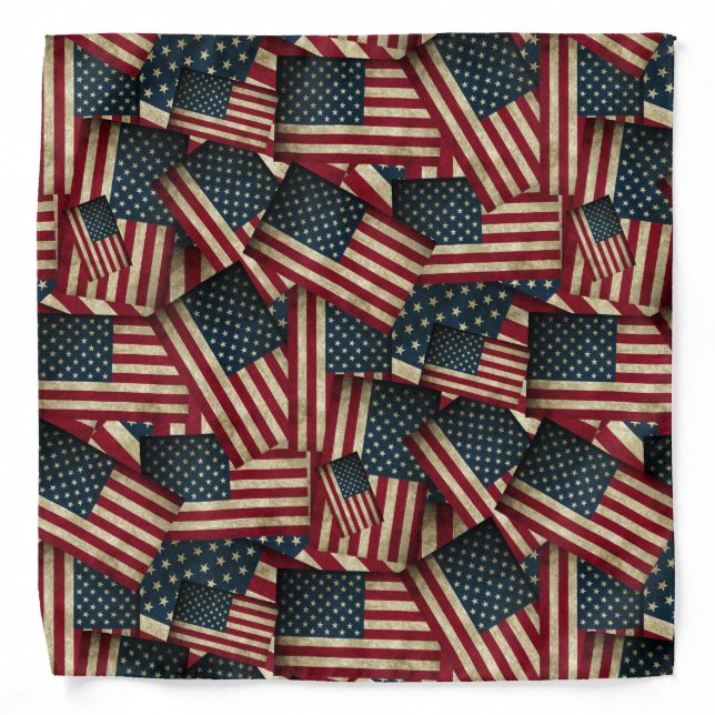 Distressed American Flag Art Bandana (Front)