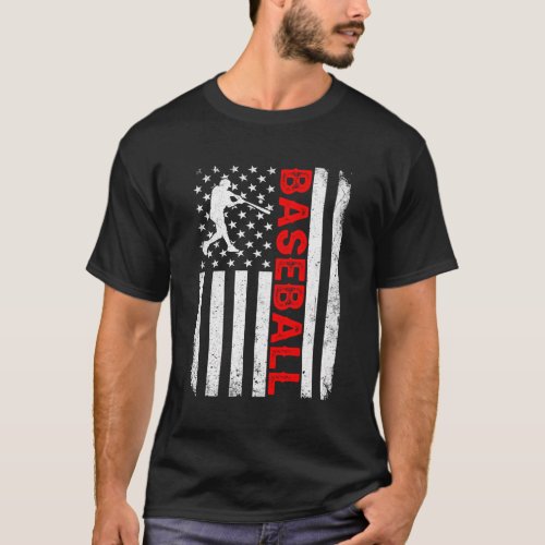 Distressed American Flag Baseball Patriotic 4Th Of T_Shirt