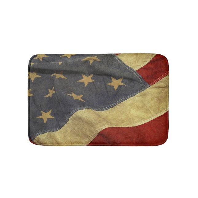 Distressed American Flag Bathroom Mat (Front)