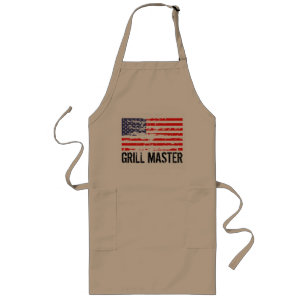 Distressed American flag BBQ apron Grill master