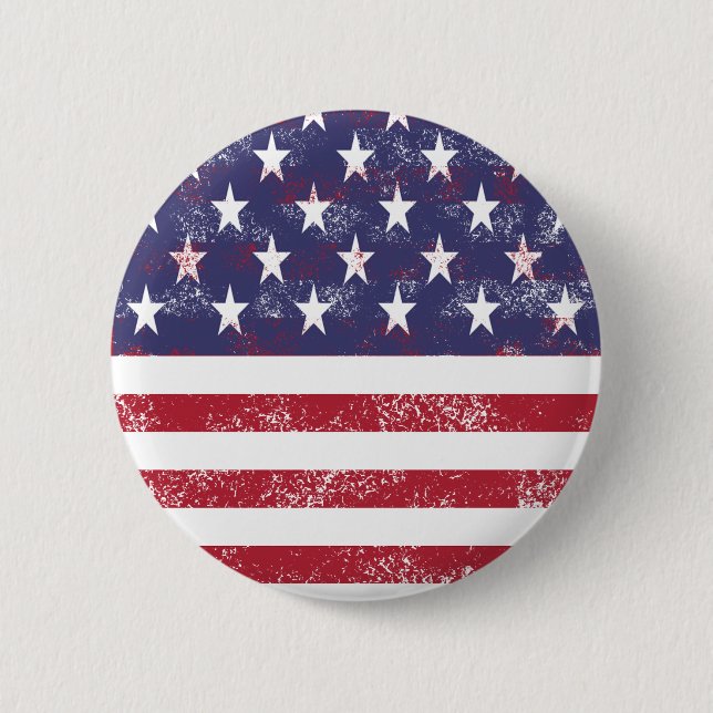 Distressed American Flag Button (Front)