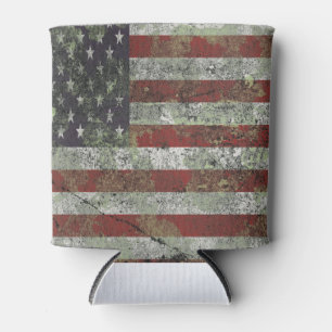 Distressed American Flag Can Cooler