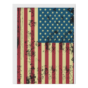 Distressed American Flag Canvas