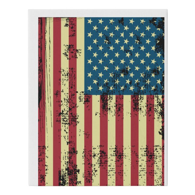 Distressed American Flag Canvas (Front)