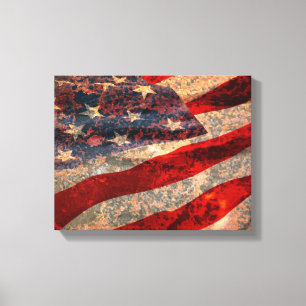 Distressed American Flag Canvas Print