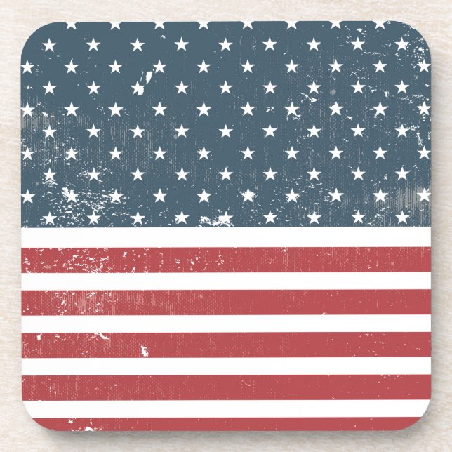distressed american flag coaster (Front)