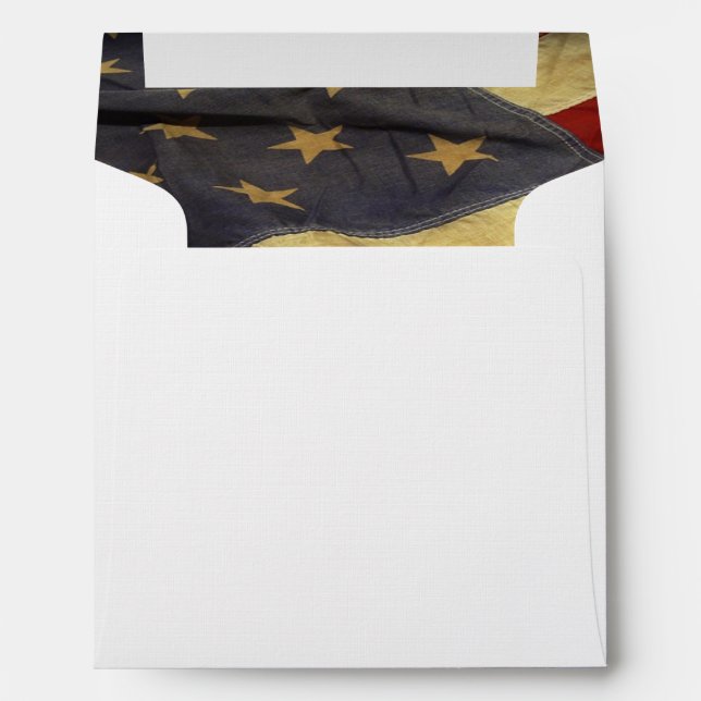 Distressed American Flag Customized Envelope (Back (Bottom))