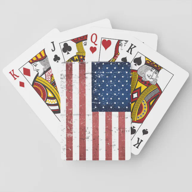 Distressed American Flag Deck Of Playing Cards (Back)