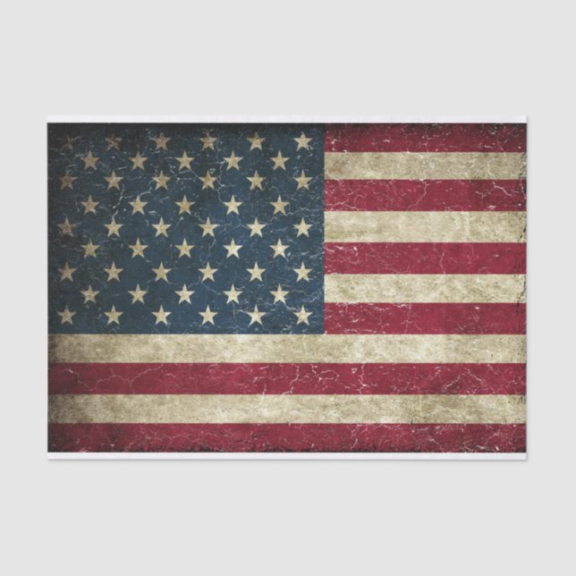 Distressed American Flag Decoupage Paper  (Front)