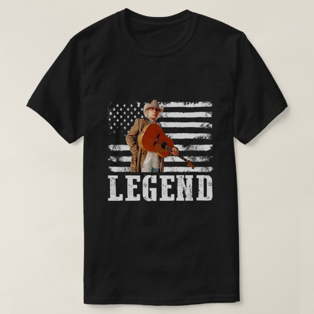 Distressed American Flag Dwight Yoakam Singer.png T-Shirt (Design Front)