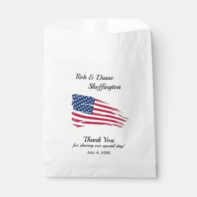 Distressed American Flag Favor Bag