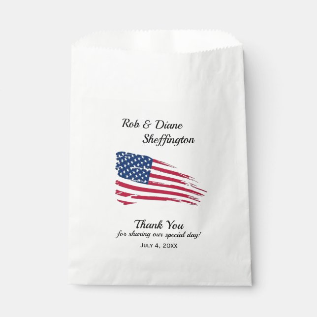 Distressed American Flag  Favor Bag (Front)