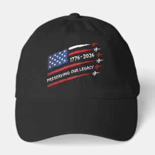 Distressed American Flag & Fighter Jets 1776-2026 Hat