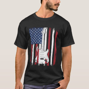Distressed American Flag Guitar T-Shirt