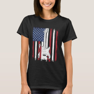 Distressed American Flag Guitar T-Shirt