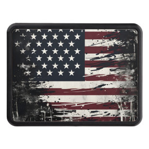 Distressed American flag Hitch Cover
