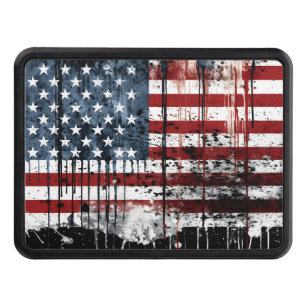 Distressed American flag Hitch Cover