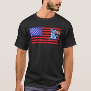 Distressed American Flag Horse 2 T-Shirt
