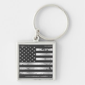 Distressed American Flag II Key Chain