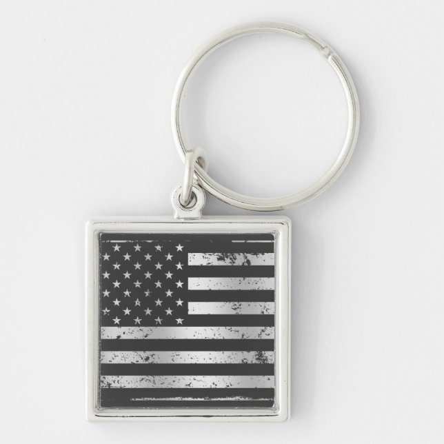 Distressed American Flag II Key Chain (Front)