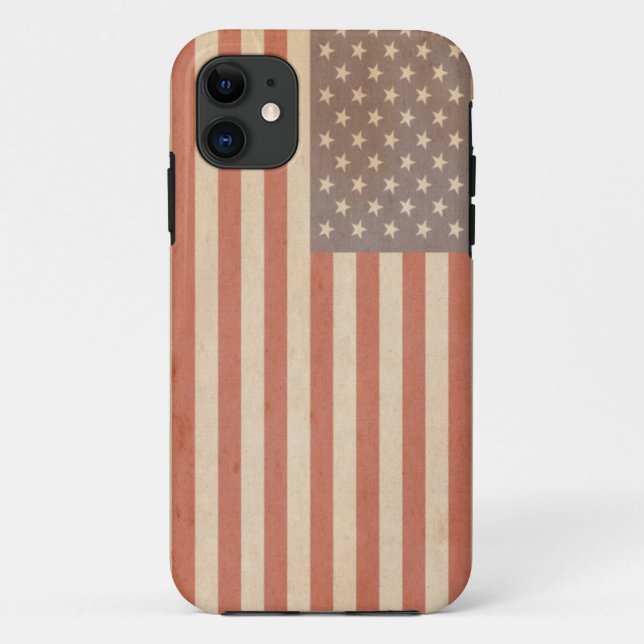 Distressed American Flag iphone case (Back)
